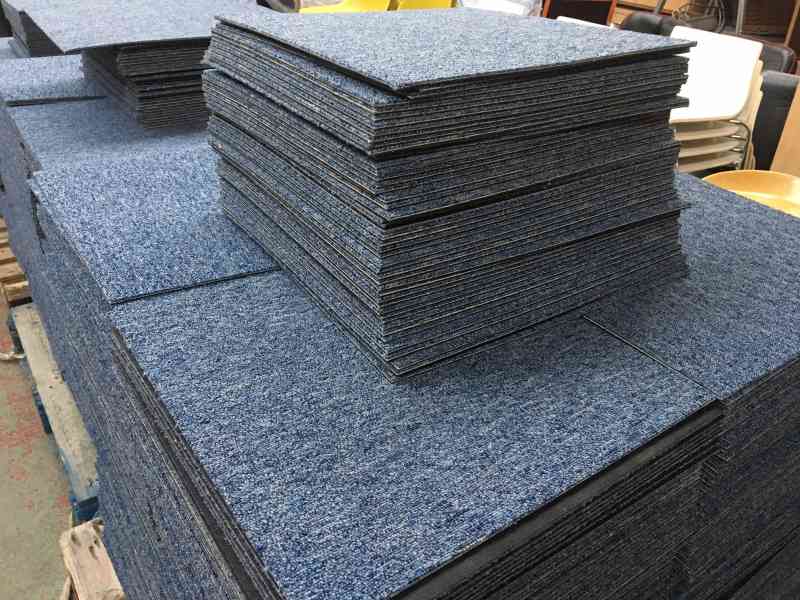 20 x HEUGA BLUE CARPET TILES RECLAIMED RECYCLED USED CARPET TILES eBay