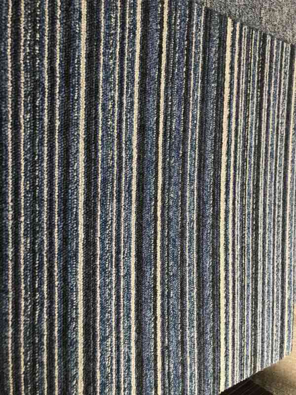 Blue Stripe Used Carpet Tiles FREE collection Nationwide delivery